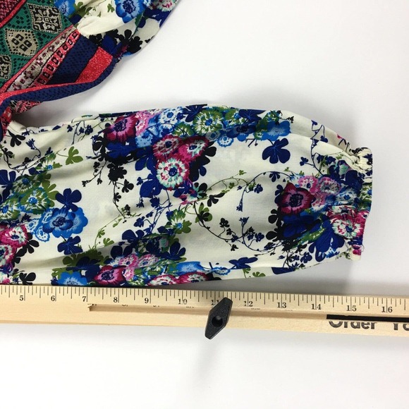 Umgee Womens Top Small Floral Tunic Babydoll Blouse Rayon Buttons Flowy Boho - Picture 13 of 14